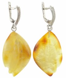 Сережки бурштинові в фігурному кріпленні